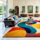 Handcrafted Multicolor Abstract Contemporary Living Room Rug
